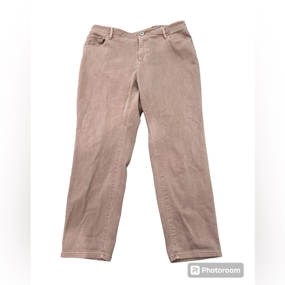 J. Jill Authentic Fit Slim Ankle Jeans Women’s Size 16‎ Stretch Waist Blush Pink